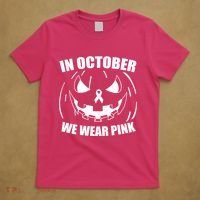 In October We Wear Pink Halloween Breast Cancer T-Shirt thumb 5