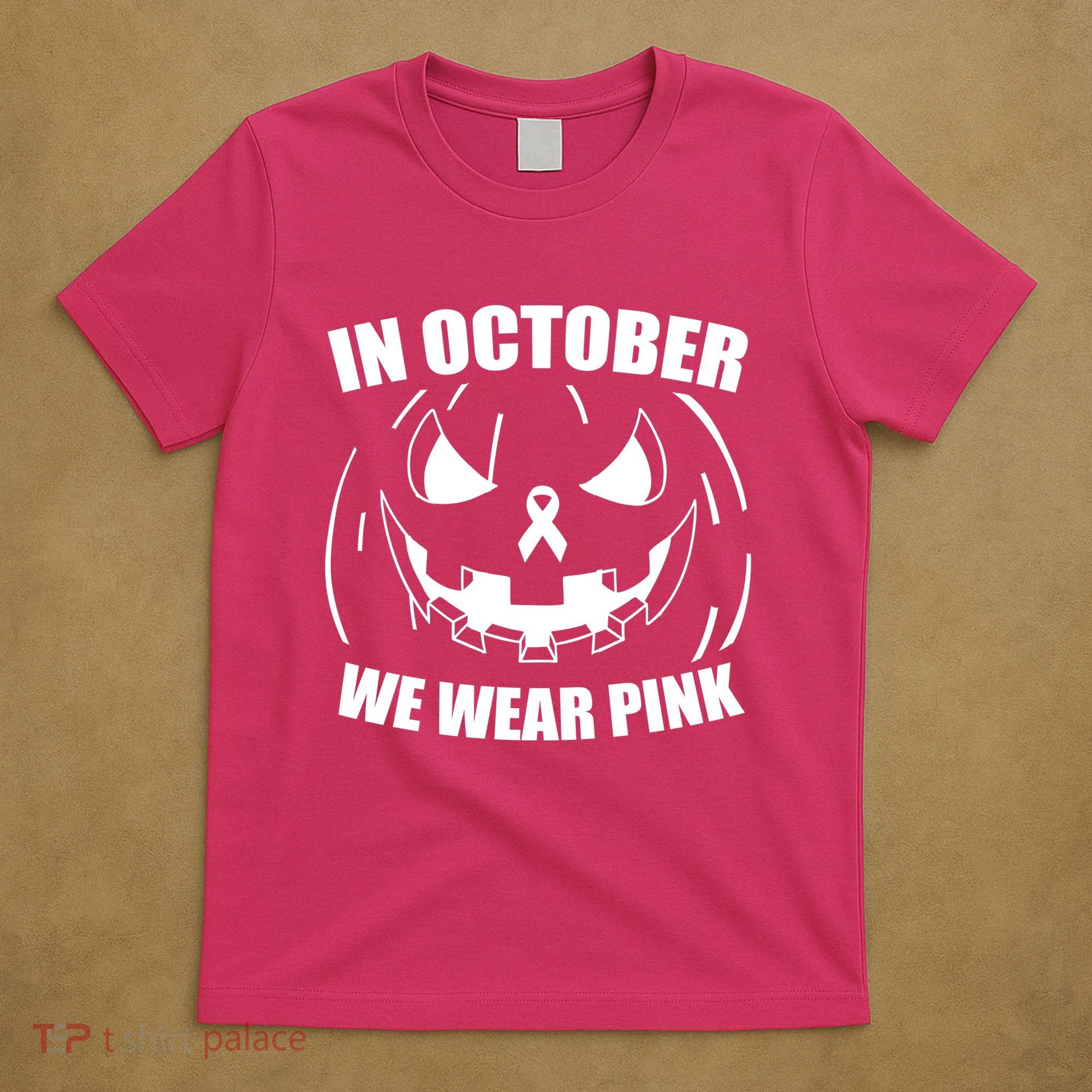 In October We Wear Pink Halloween Breast Cancer T-Shirt