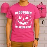 In October We Wear Pink Halloween Breast Cancer T-Shirt thumb 6