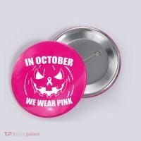 In October We Wear Pink Halloween Breast Cancer Button thumb 0