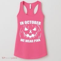 In October We Wear Pink Halloween Breast Cancer Women's Tank Top thumb 0
