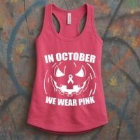 In October We Wear Pink Halloween Breast Cancer Women's Tank Top thumb 3