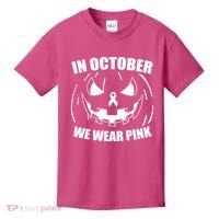 In October We Wear Pink Halloween Breast Cancer Kids T-Shirt thumb 0