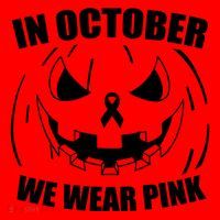 In October We Wear Pink Halloween Breast Cancer Santa Hat thumb 1