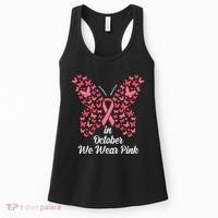 In October We Wear Pink Butterfly Breast Cancer Ribbon Women's Tank Top thumb 0