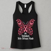 In October We Wear Pink Butterfly Breast Cancer Ribbon Women's Tank Top thumb 3