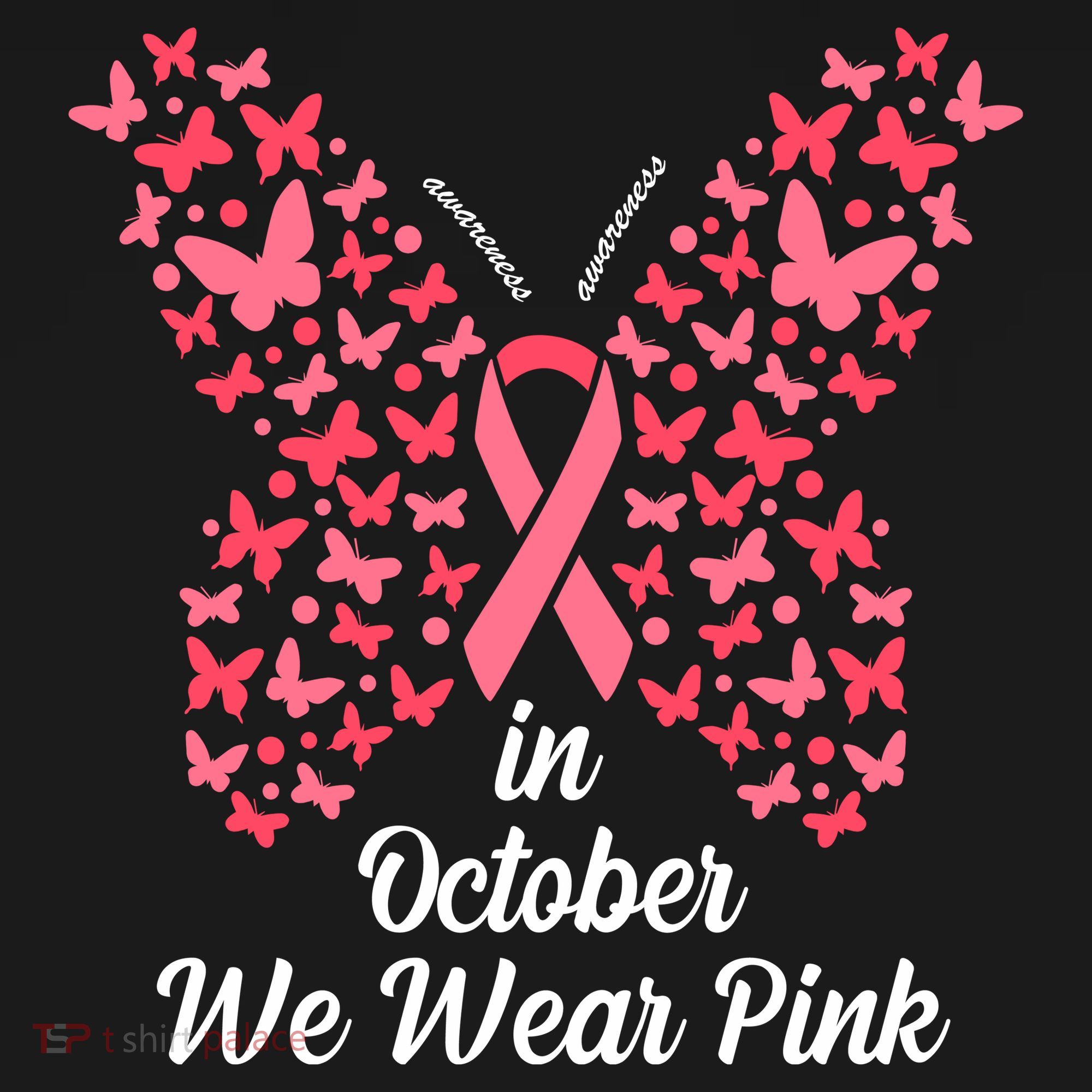 In October We Wear Pink Butterfly Breast Cancer Ribbon Women's Tank Top