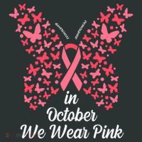In October We Wear Pink Butterfly Breast Cancer Ribbon T-Shirt thumb 7