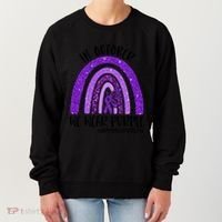 In October We Wear Purple Rainbow End Domestic Violence Women's Sweatshirt thumb 0