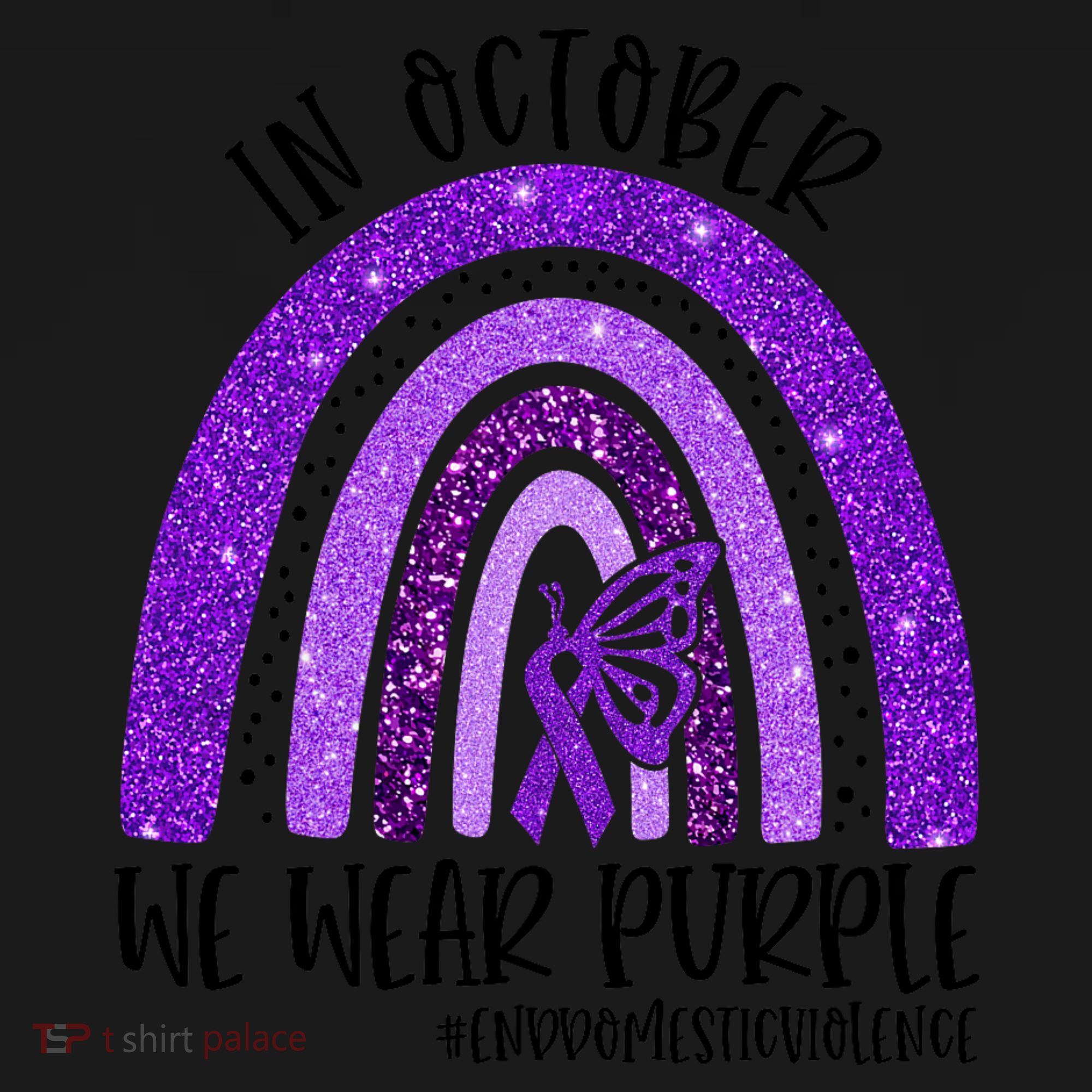 In October We Wear Purple Rainbow End Domestic Violence Coaster