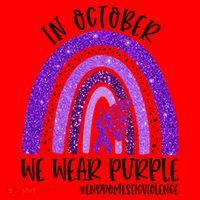 In October We Wear Purple Rainbow End Domestic Violence Santa Hat thumb 1
