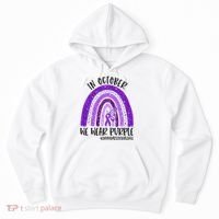 In October We Wear Purple Rainbow End Domestic Violence Hoodie thumb 0