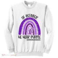 In October We Wear Purple Rainbow End Domestic Violence Sweatshirt thumb 0