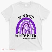 In October We Wear Purple Rainbow End Domestic Violence T-Shirt thumb 0