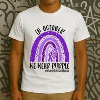In October We Wear Purple Rainbow End Domestic Violence T-Shirt thumb 3