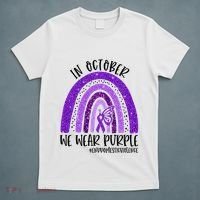 In October We Wear Purple Rainbow End Domestic Violence T-Shirt thumb 5