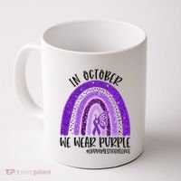 In October We Wear Purple Rainbow End Domestic Violence Coffee Mug thumb 0