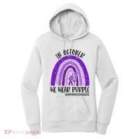 In October We Wear Purple Rainbow End Domestic Violence Women's Hoodie thumb 0