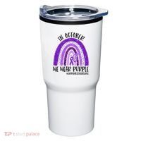 In October We Wear Purple Rainbow End Domestic Violence Tumbler thumb 0