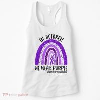 In October We Wear Purple Rainbow End Domestic Violence Women's Tank Top thumb 0