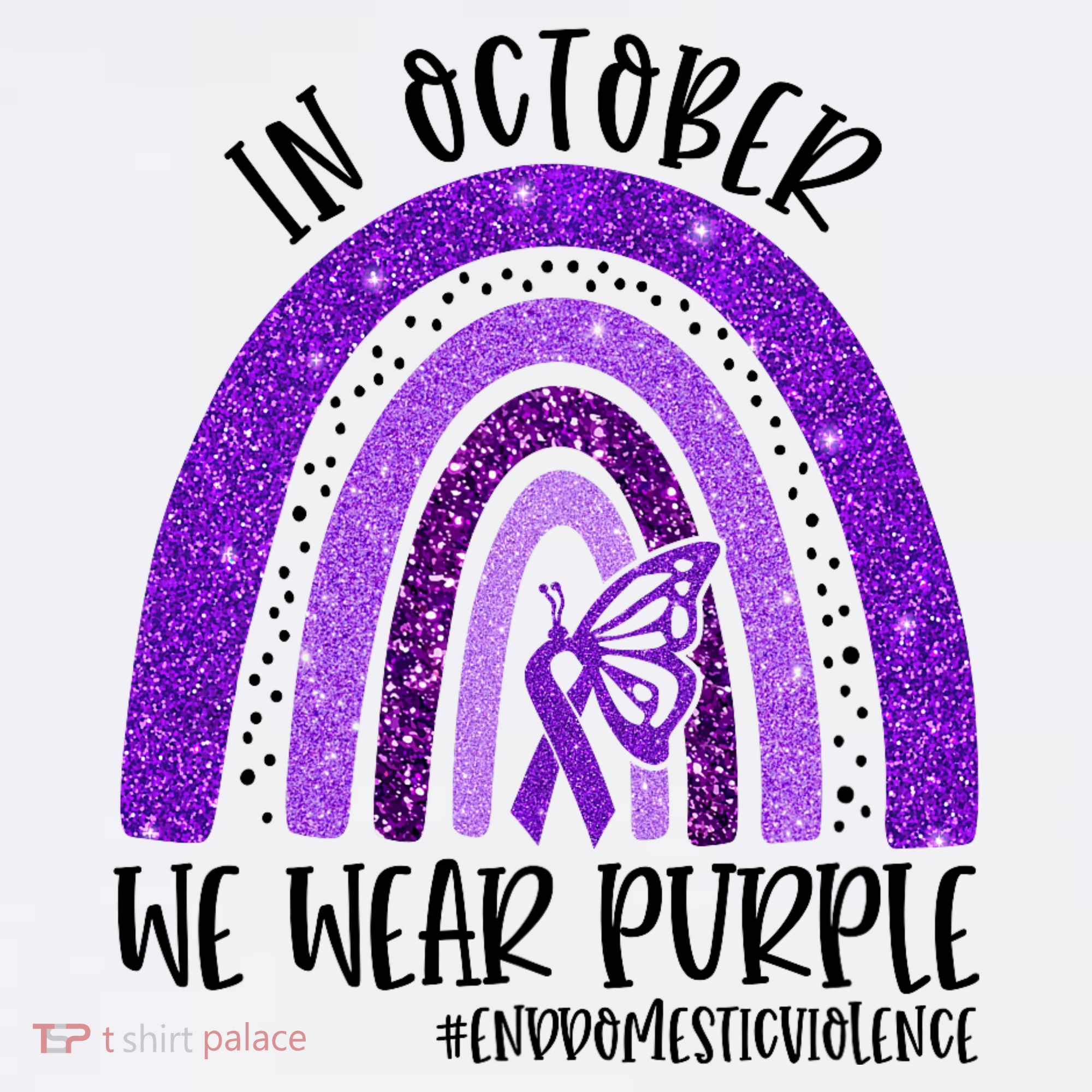 In October We Wear Purple Rainbow End Domestic Violence Women's Tank Top