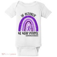 In October We Wear Purple Rainbow End Domestic Violence Baby Bodysuit thumb 0