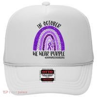 In October We Wear Purple Rainbow End Domestic Violence Hat thumb 0