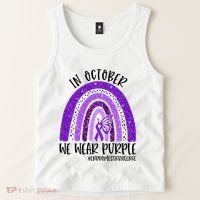 In October We Wear Purple Rainbow End Domestic Violence Tank Top thumb 2