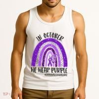 In October We Wear Purple Rainbow End Domestic Violence Tank Top thumb 3