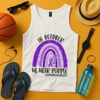 In October We Wear Purple Rainbow End Domestic Violence Tank Top thumb 4