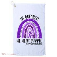 In October We Wear Purple Rainbow End Domestic Violence Golf Towel thumb 0
