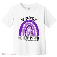 In October We Wear Purple Rainbow End Domestic Violence Toddler T-Shirt thumb 0