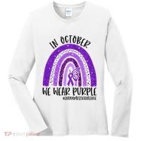 In October We Wear Purple Rainbow End Domestic Violence Women's Long Sleeve Shirt thumb 0