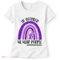 In October We Wear Purple Rainbow End Domestic Violence Women's T-Shirt thumb 0