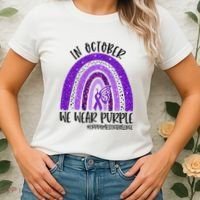 In October We Wear Purple Rainbow End Domestic Violence Women's T-Shirt thumb 2