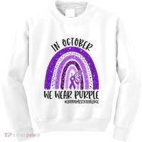 In October We Wear Purple Rainbow End Domestic Violence Kids Sweatshirt thumb 0