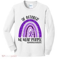 In October We Wear Purple Rainbow End Domestic Violence Kids Long Sleeve Shirt thumb 0
