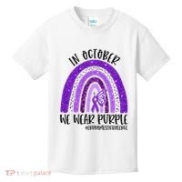 In October We Wear Purple Rainbow End Domestic Violence Kids T-Shirt thumb 0
