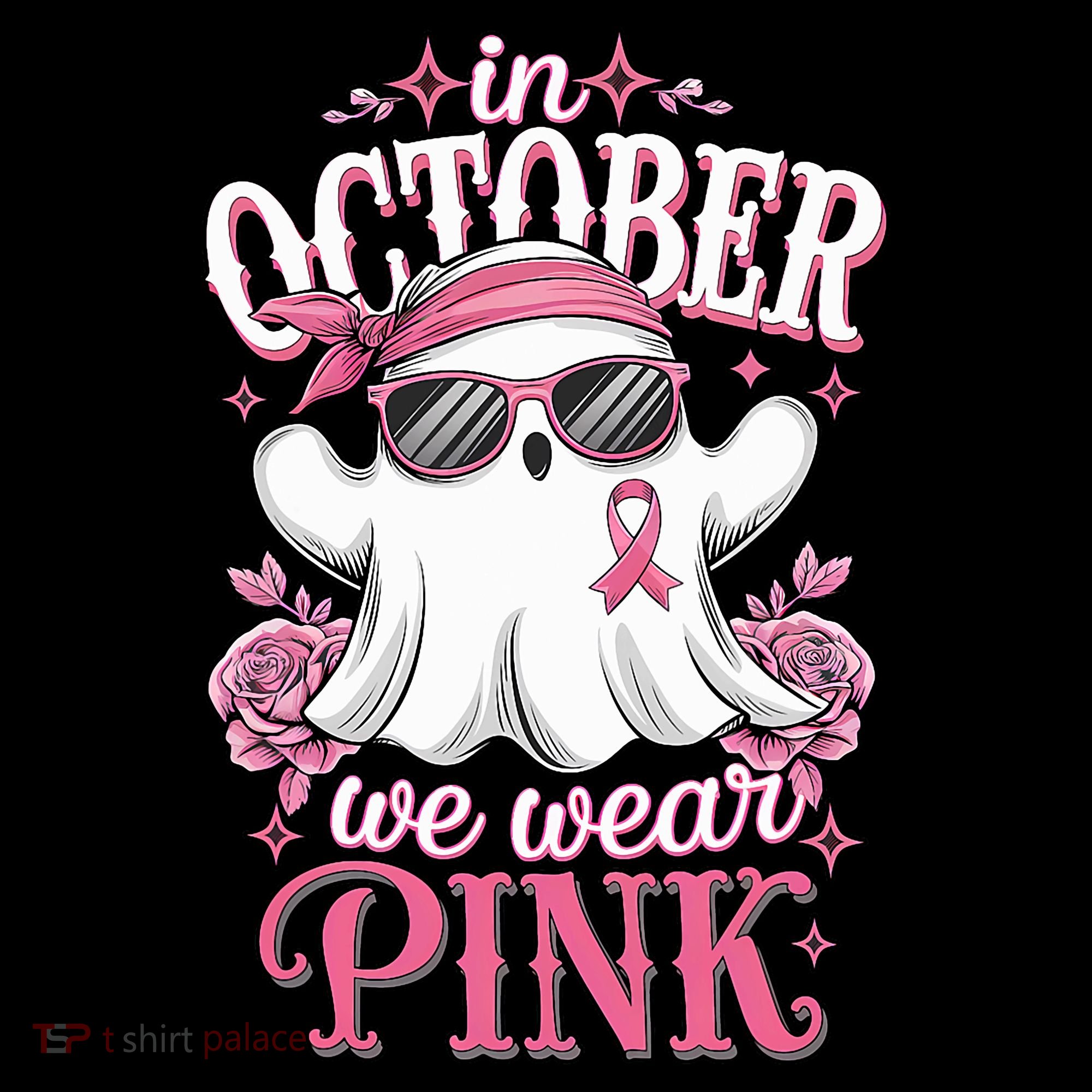 In October We Wear Cute Spooky Halloween Breast Cancer Coffee Mug