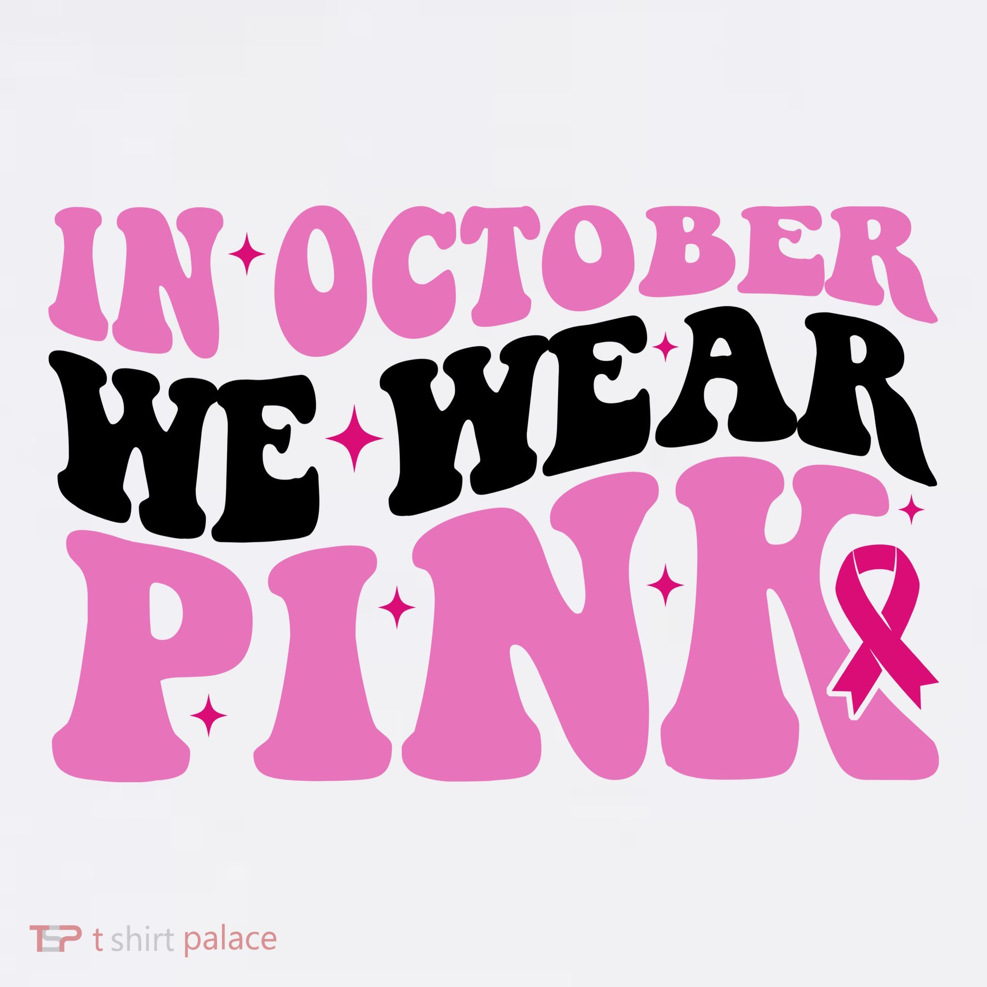 In October We Wear Pink Breast Cancer Ribbon Women's Hoodie