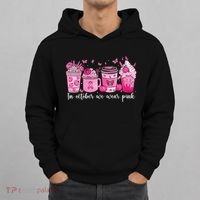 In October We Wear P.Ink Ribbon Pumpkin Spice Breast Cancer Gift Hoodie thumb 0