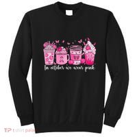 In October We Wear P.Ink Ribbon Pumpkin Spice Breast Cancer Gift Sweatshirt thumb 0