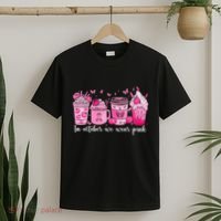 In October We Wear P.Ink Ribbon Pumpkin Spice Breast Cancer Gift T-Shirt thumb 2