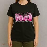 In October We Wear P.Ink Ribbon Pumpkin Spice Breast Cancer Gift T-Shirt thumb 4