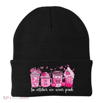 In October We Wear P.Ink Ribbon Pumpkin Spice Breast Cancer Gift Beanie