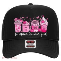 In October We Wear P.Ink Ribbon Pumpkin Spice Breast Cancer Gift Hat thumb 0