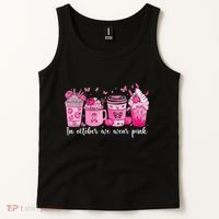 In October We Wear P.Ink Ribbon Pumpkin Spice Breast Cancer Gift Tank Top thumb 2