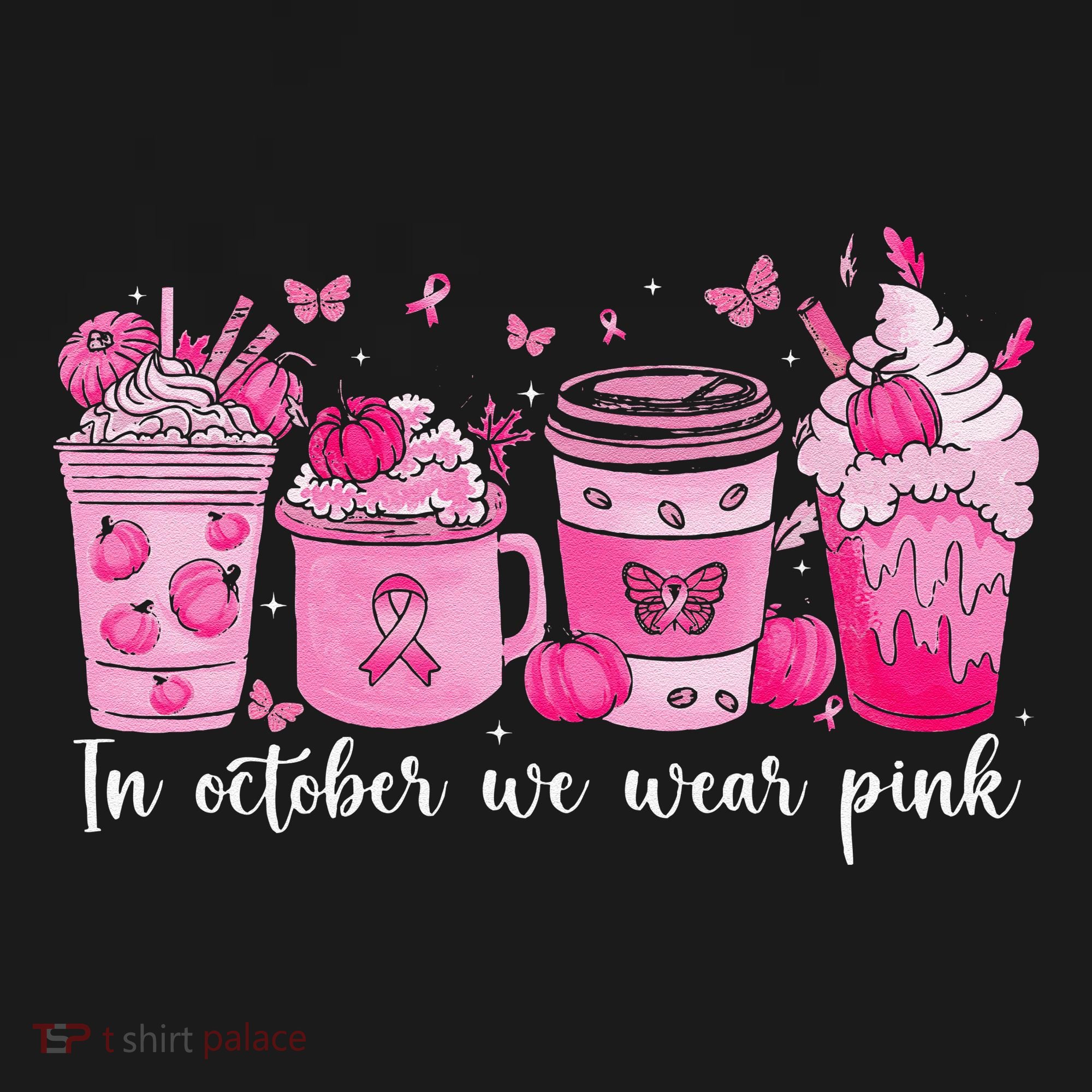 In October We Wear P.Ink Ribbon Pumpkin Spice Breast Cancer Gift Visor