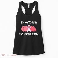 In October We Wear Pink Breast Cancer Pumpkin Ribbon Women's Tank Top thumb 0