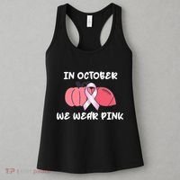 In October We Wear Pink Breast Cancer Pumpkin Ribbon Women's Tank Top thumb 3